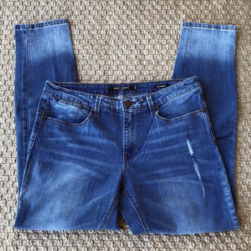Max Jeans Blue Denim Classic Boyfriend Fit Size 8